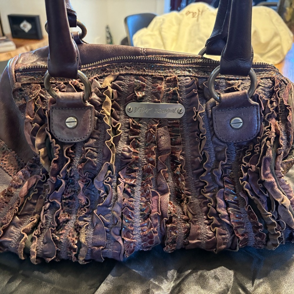 Betsey Johnson Purple Leather Handbag - Picture 2 of 9
